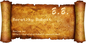 Beretzky Babett névjegykártya